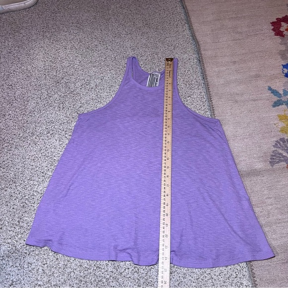 Free People Womens Ribbed Lavender Racerback Tank Top Size M FLAW - Picture 6 of 8